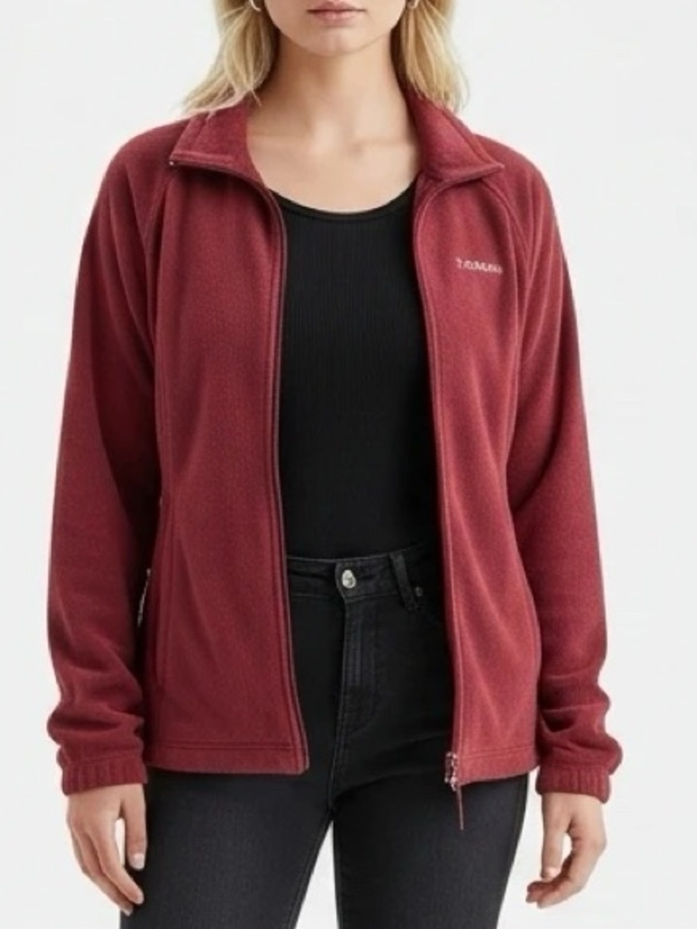 Columbia Dark Red Fleece Jacket